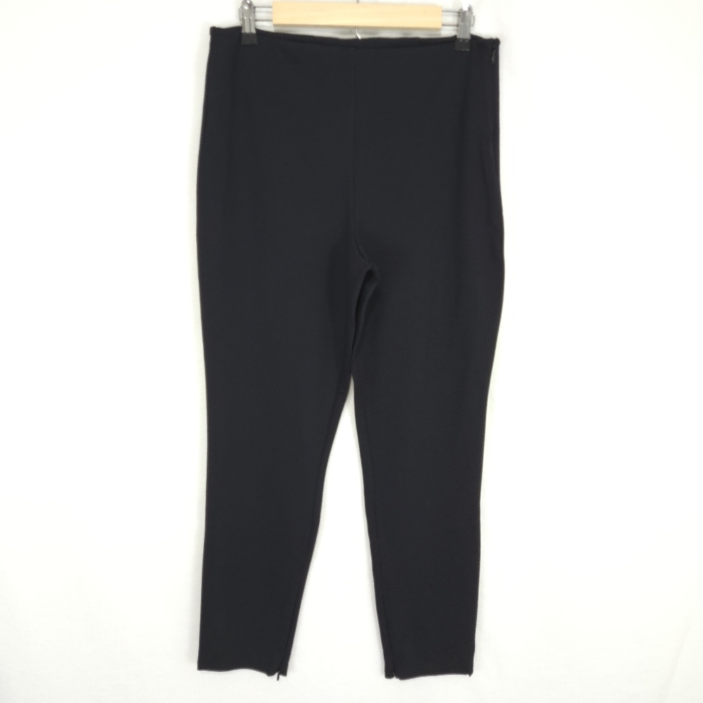 Fabletics Women's Black Ponte Skinny Zip-Split Pant Size L Short